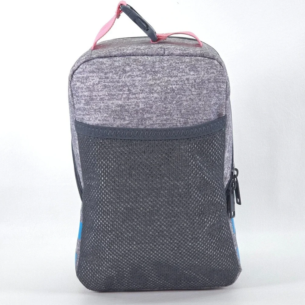 adidas Santiago 2 Insulated Lunch Bag Gray Three Stripe Brand Full Zip‎ Colorful